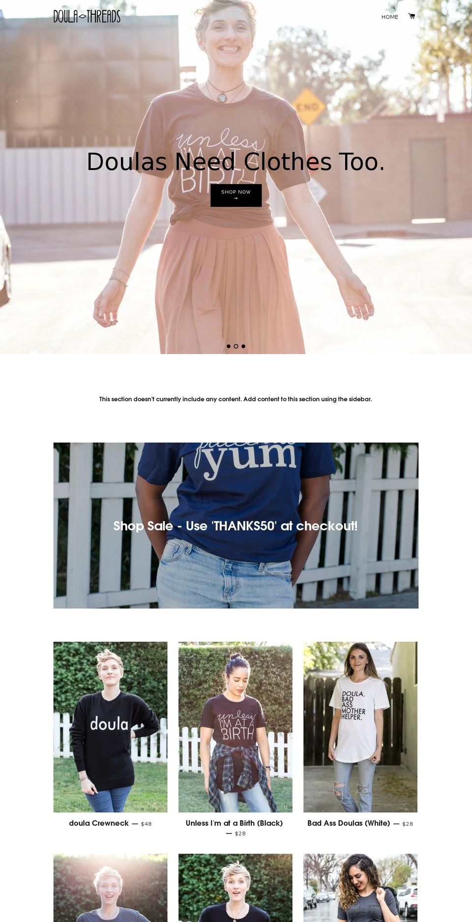 doulathreads.com — Shopify storefront screenshot
