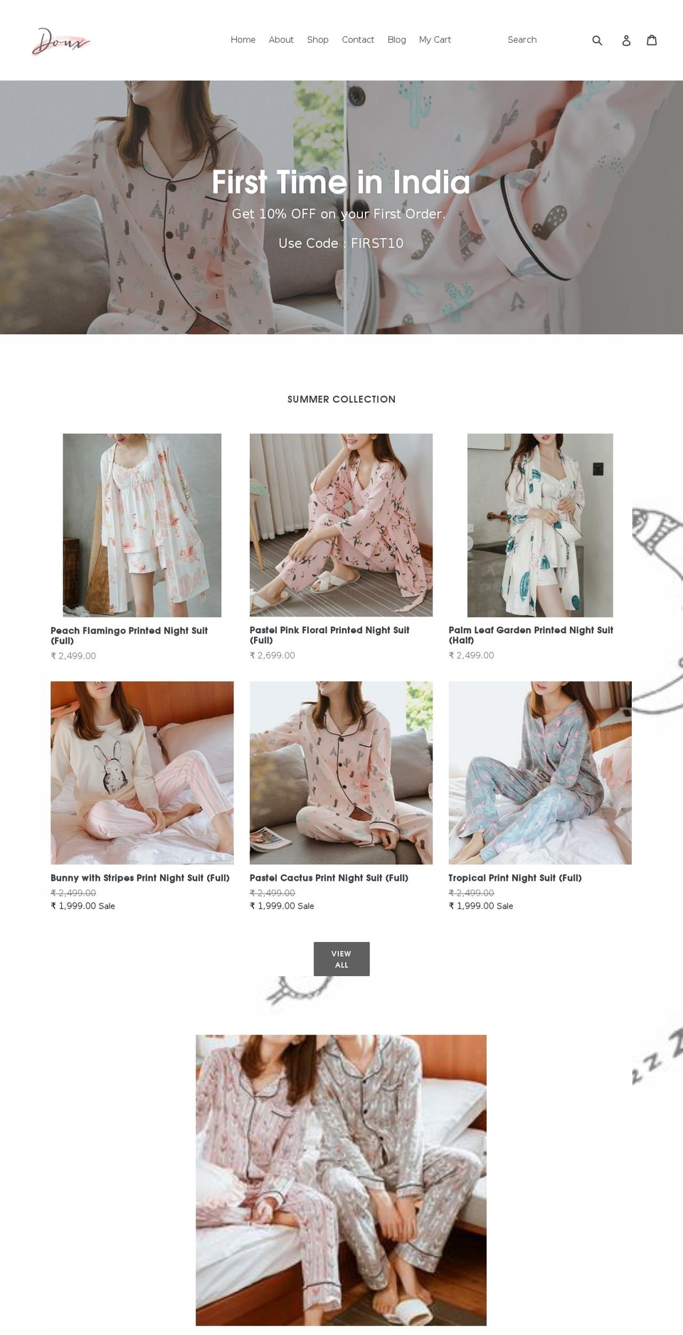 doux.in shopify website screenshot