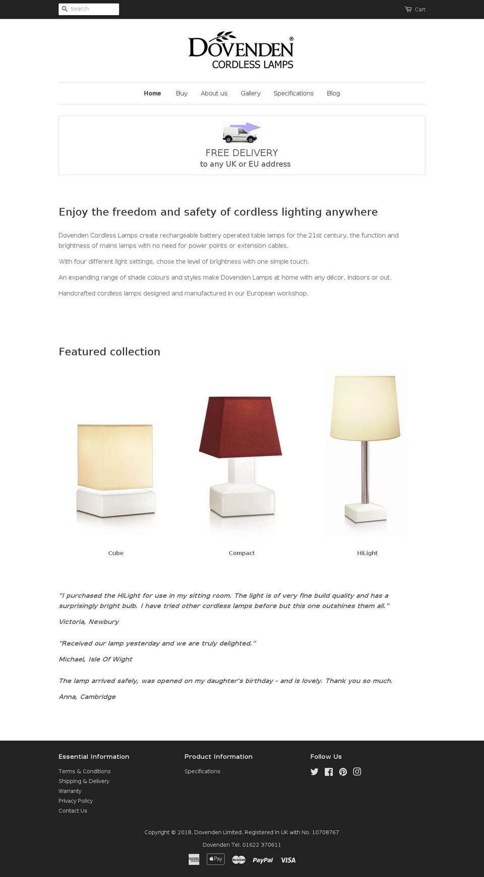 dovenden.com — Shopify storefront screenshot