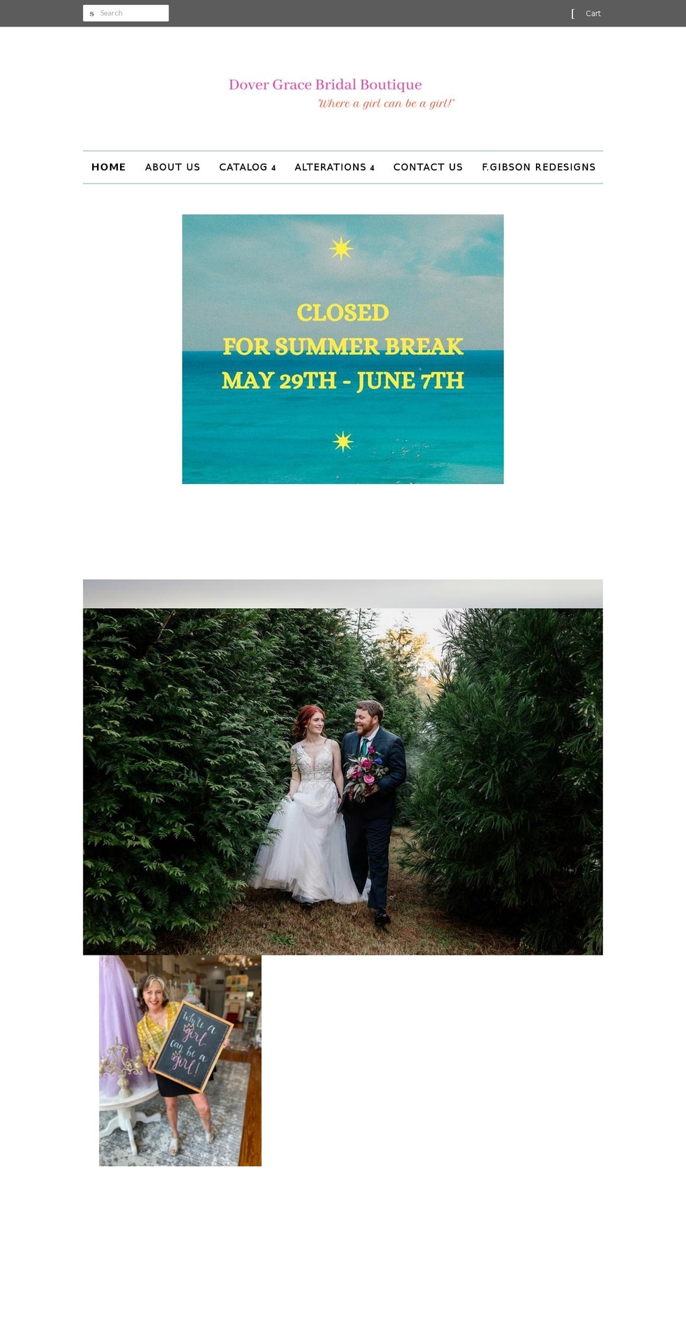 dovergrace.com — Shopify storefront screenshot