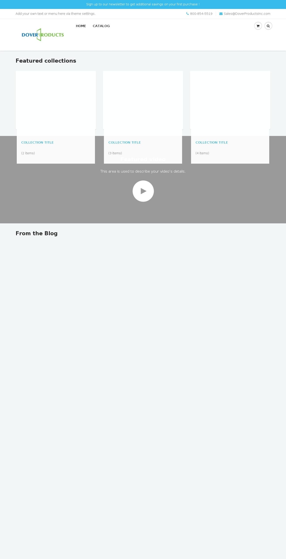 doverproductsinc.com — Shopify storefront screenshot