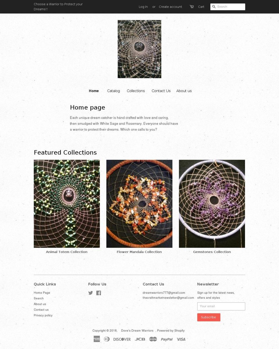 dovesdreamwarriors.com shopify website screenshot