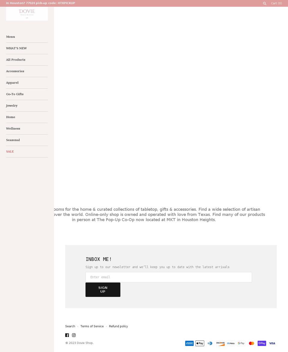 dovieshop.com shopify website screenshot