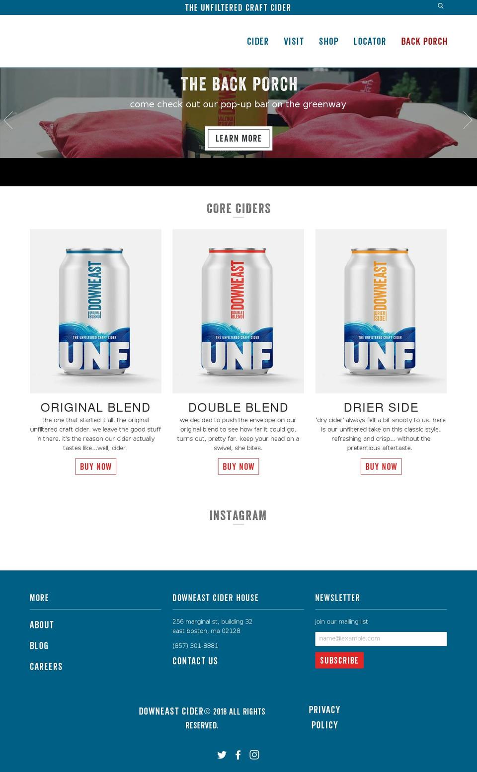 downeastunfiltered.com shopify website screenshot