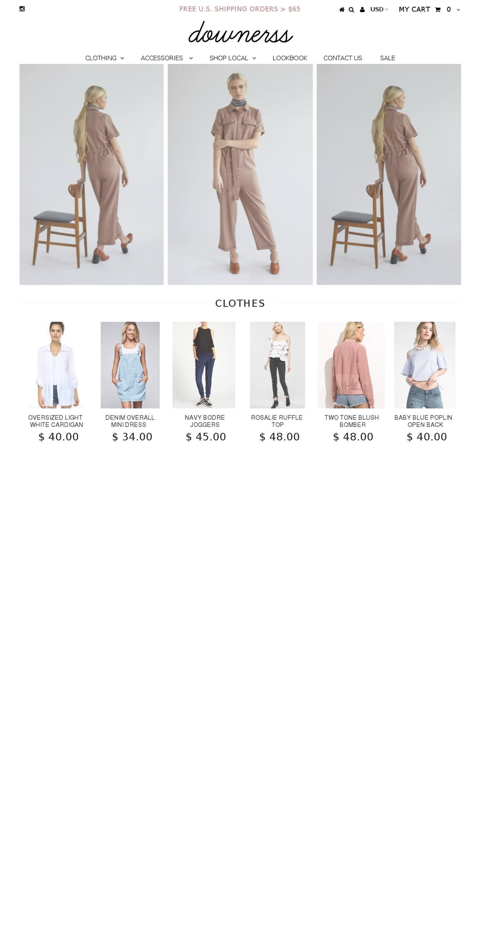 downerss.com shopify website screenshot