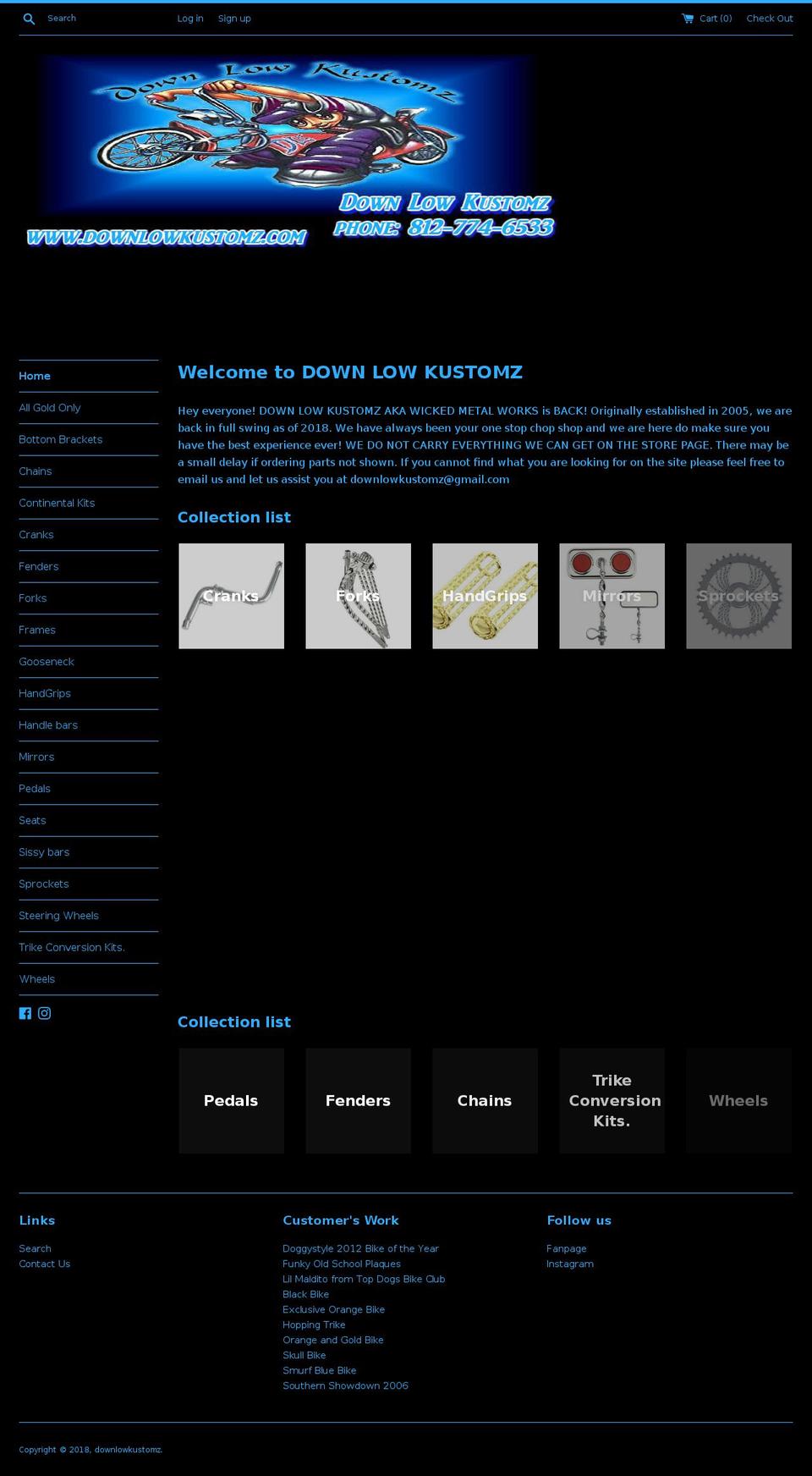 downlowkustomz.com — Shopify storefront screenshot