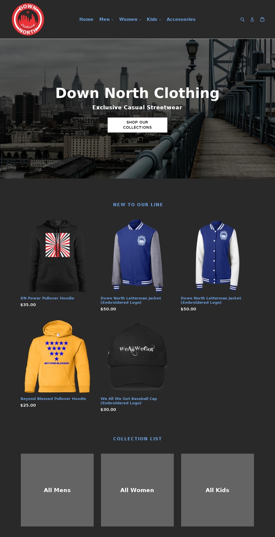 downnorthclothing.com shopify website screenshot