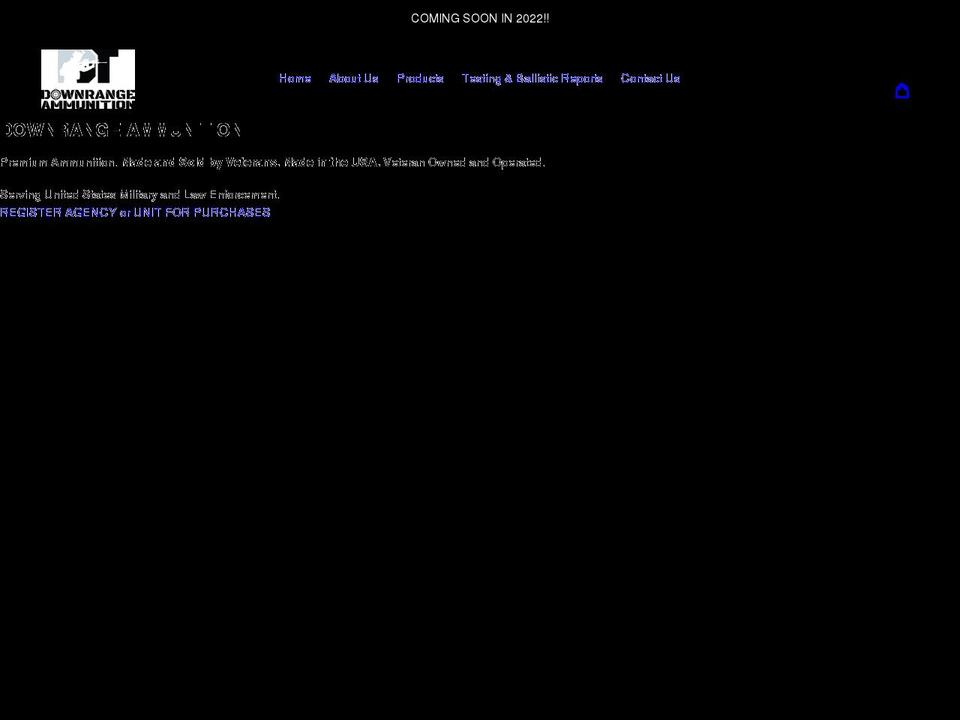 downrangeammo.com shopify website screenshot