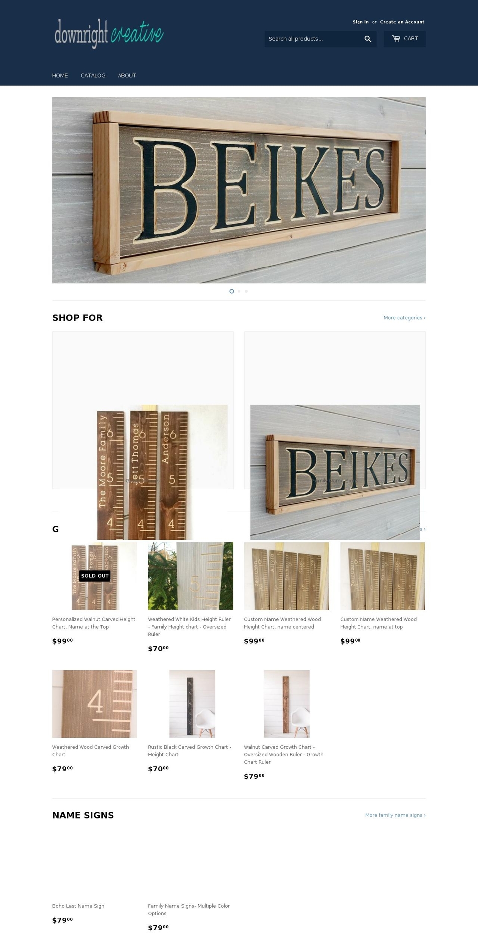downright-creative.com — Shopify storefront screenshot