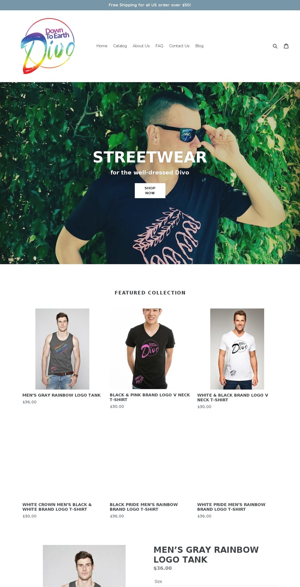 downtoearthdivo.com shopify website screenshot