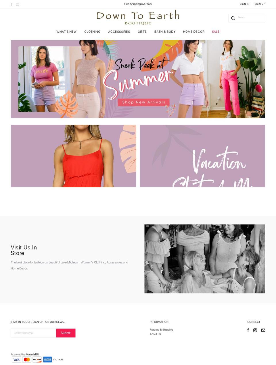 downtoearthgh.com — Shopify storefront screenshot