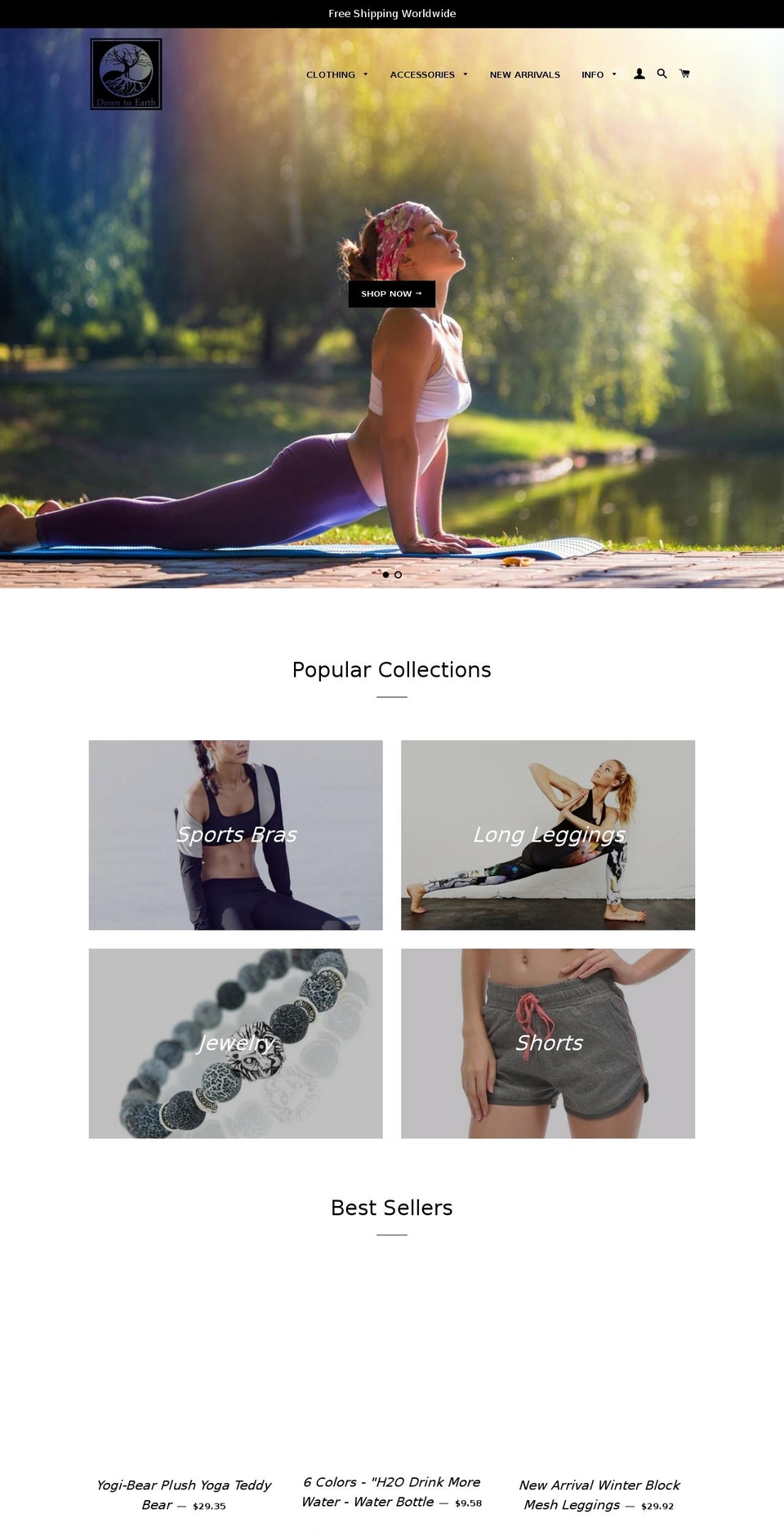downtoearthonline.com — Shopify storefront screenshot