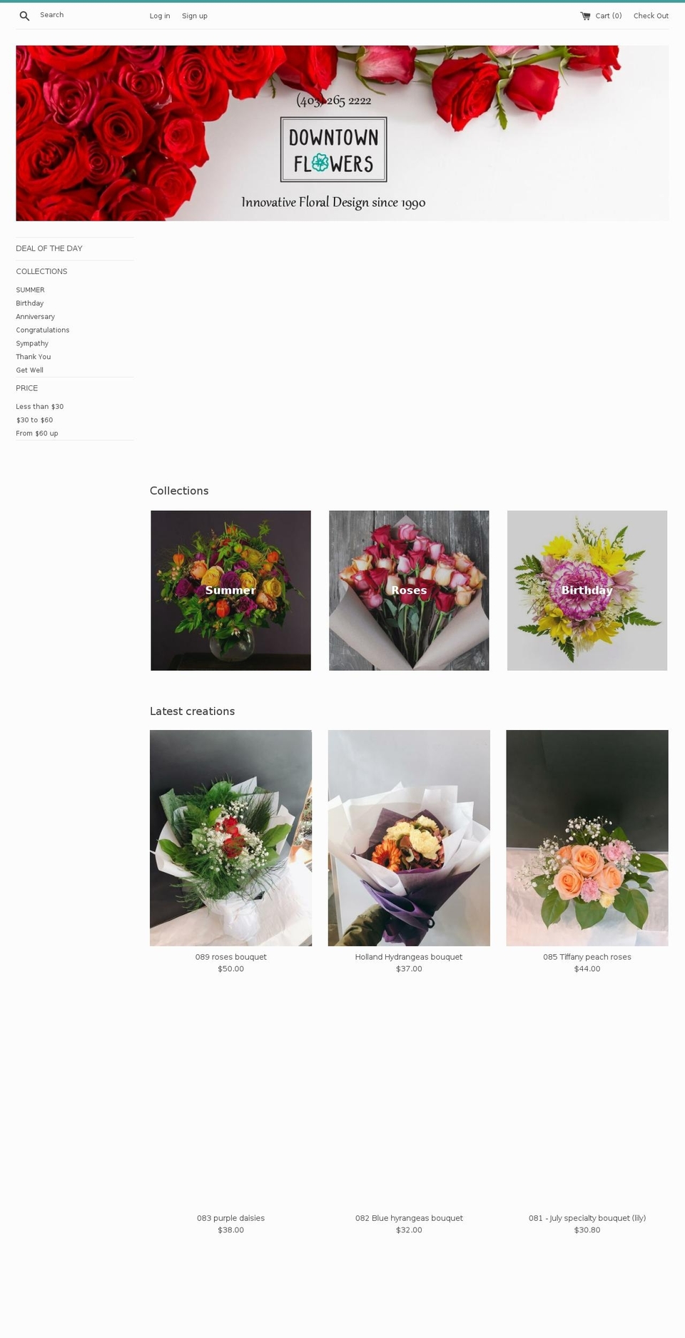 downtown-flowers.com — Shopify storefront screenshot
