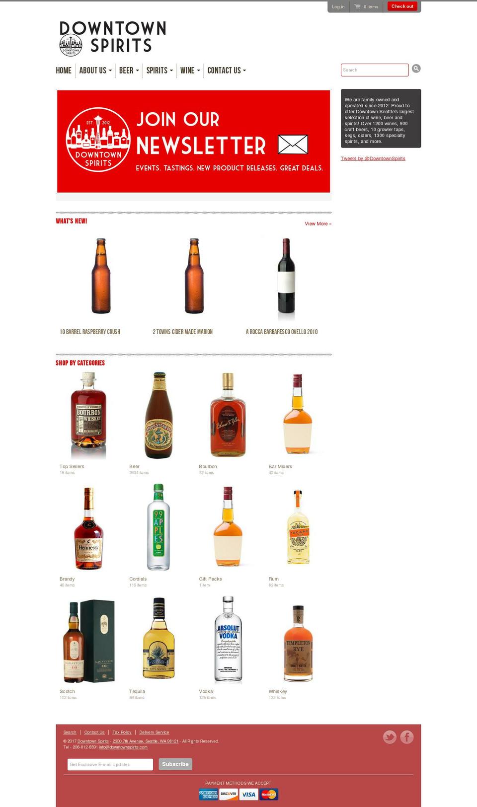 Copy of Radiance Shopify theme site example downtown-spirits.com