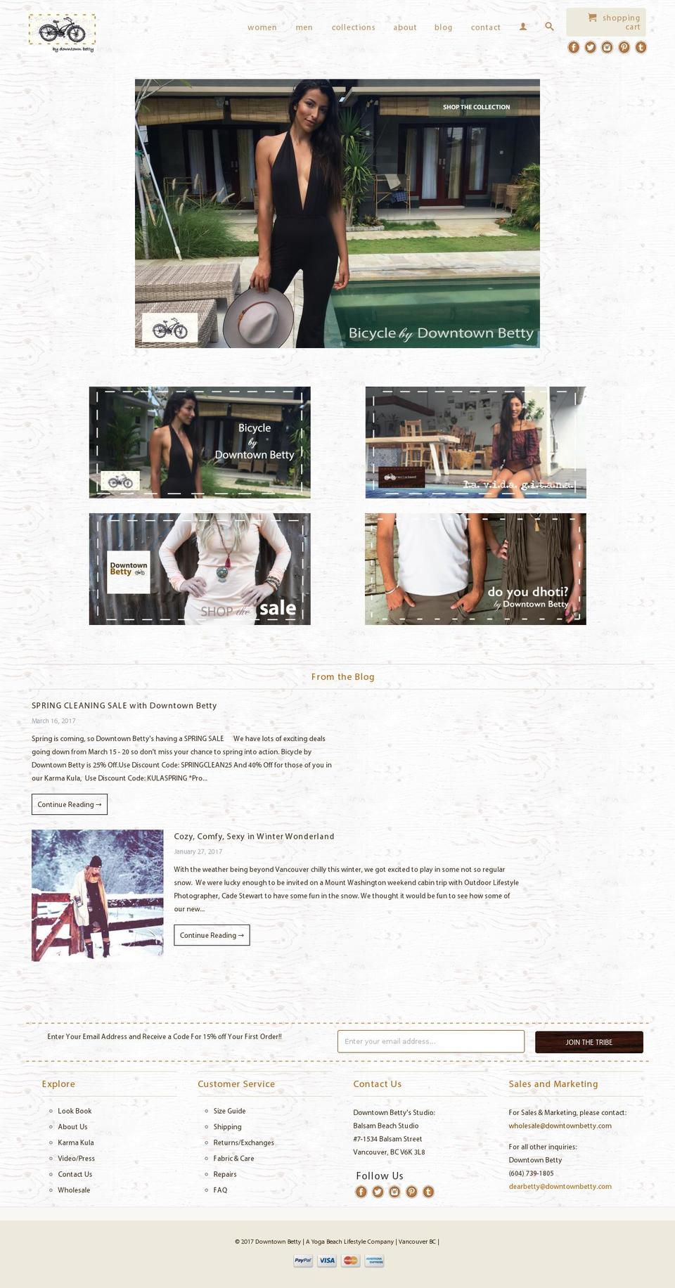 downtownbetty.com shopify website screenshot