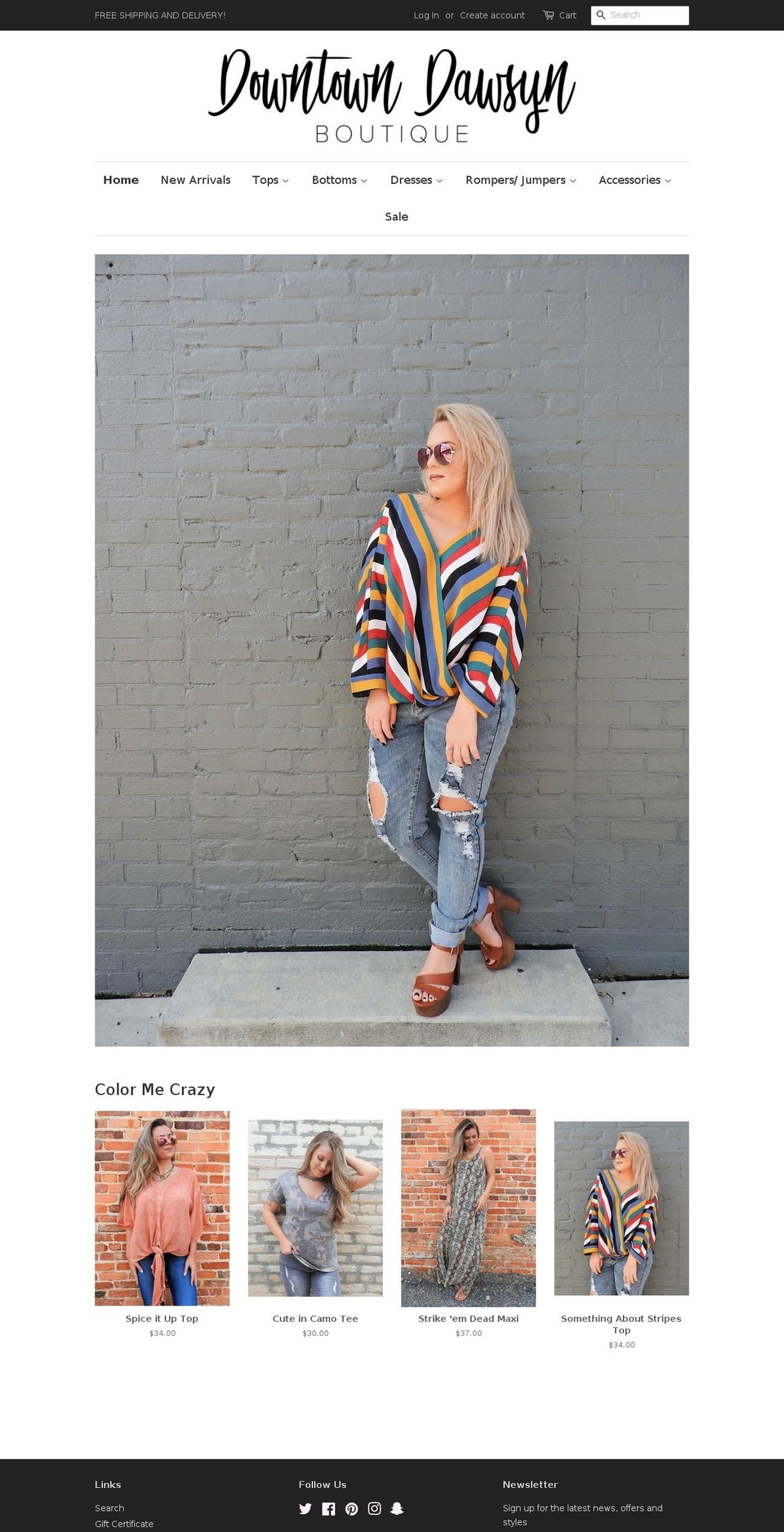 downtowndawsynboutique.com — Shopify storefront screenshot