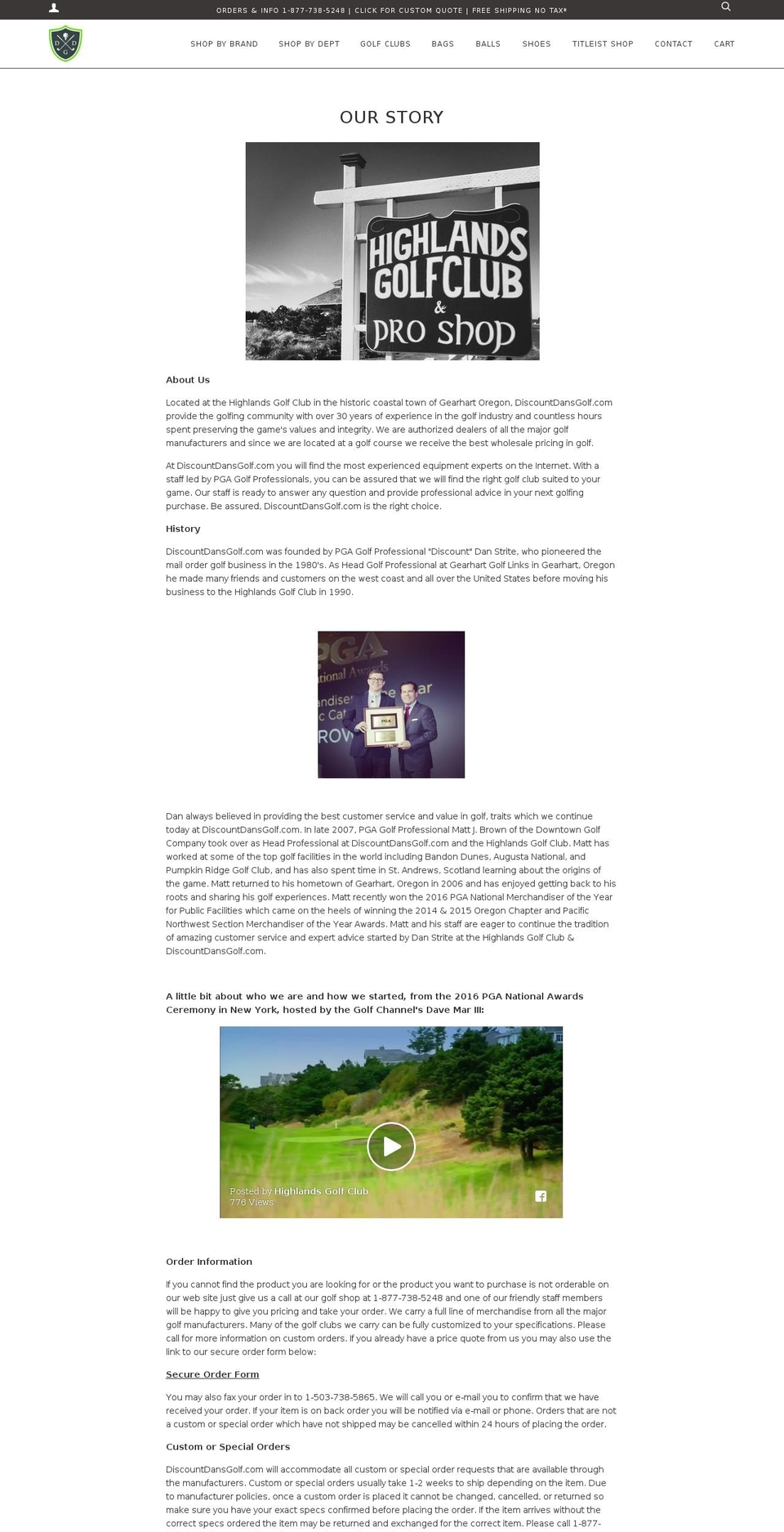 downtowngolf.com — Shopify storefront screenshot
