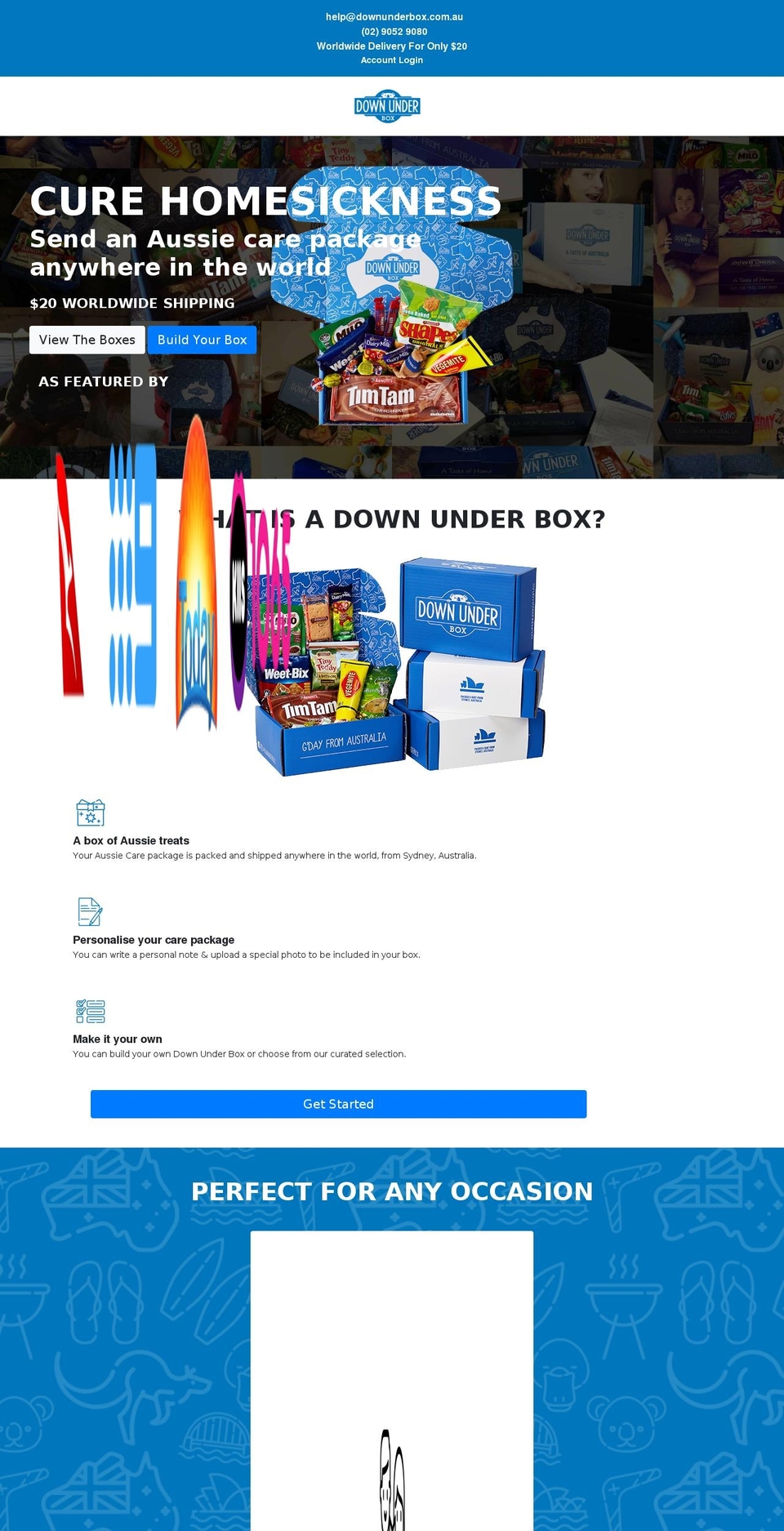 downunderbox.com — Shopify storefront screenshot