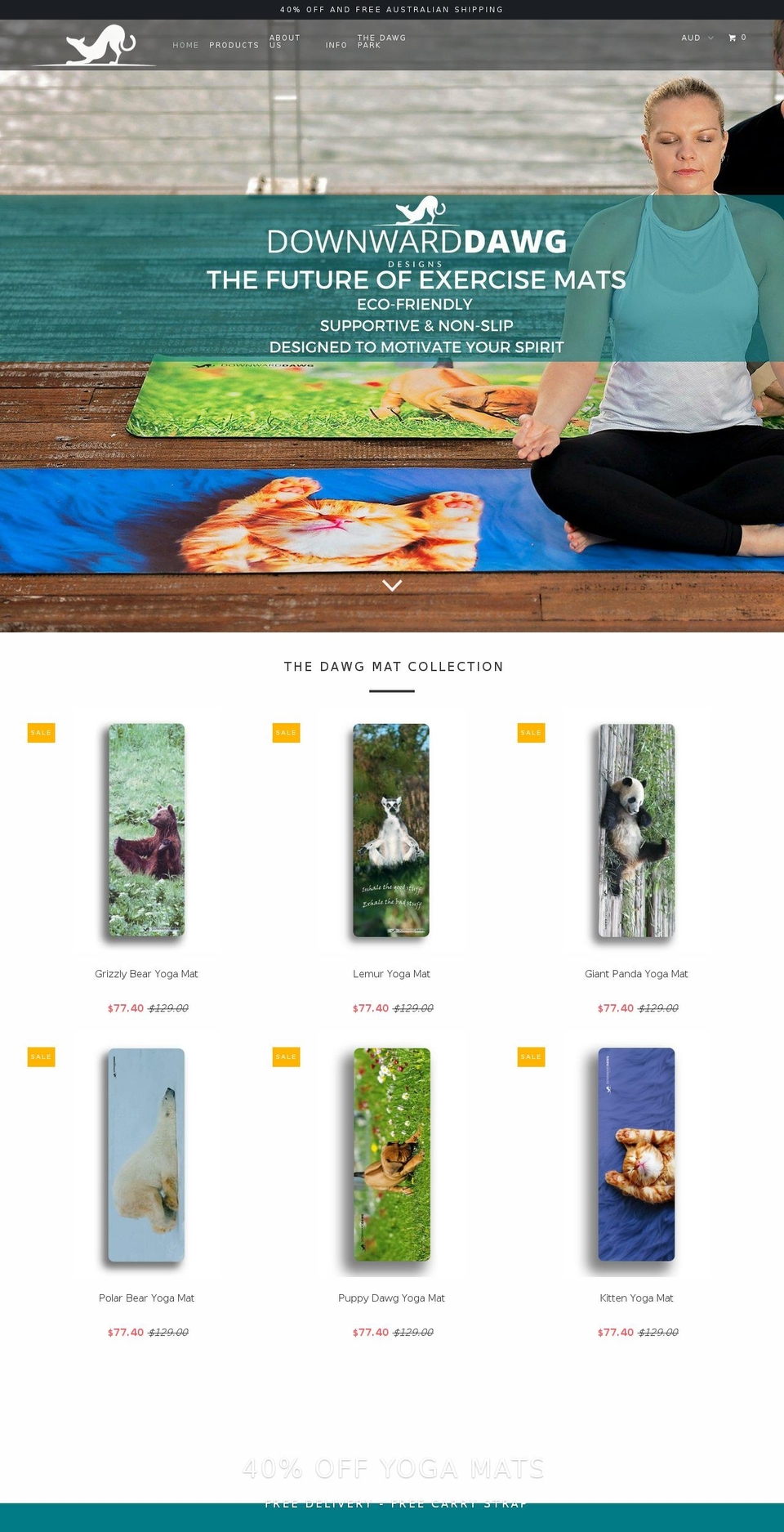 downwarddawgdesigns.com — Shopify storefront screenshot