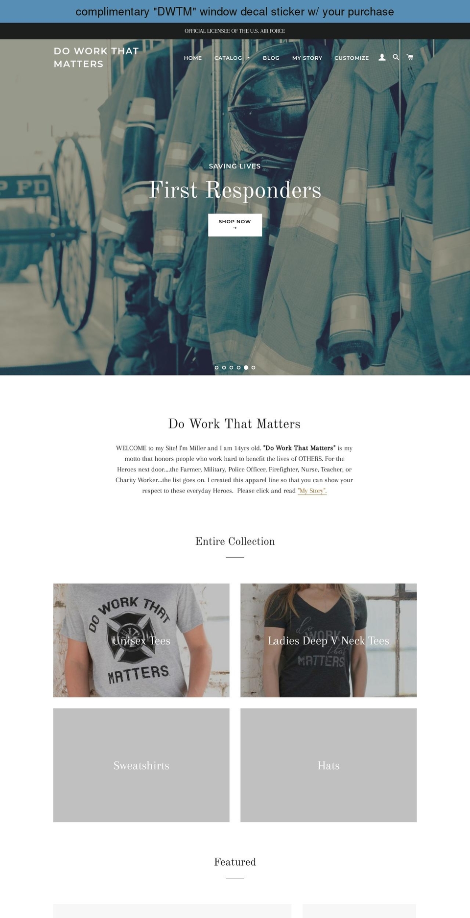 doworkthatmatters.us shopify website screenshot