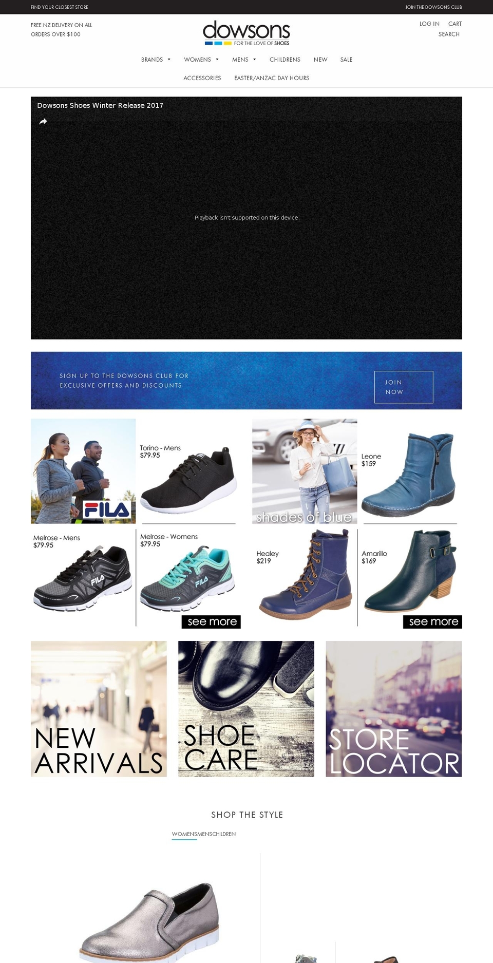 dowsons.co.nz shopify website screenshot