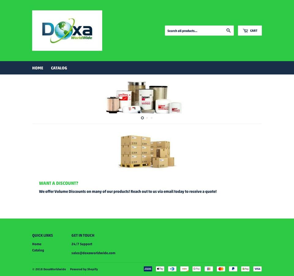 doxaworldwide.com — Shopify storefront screenshot