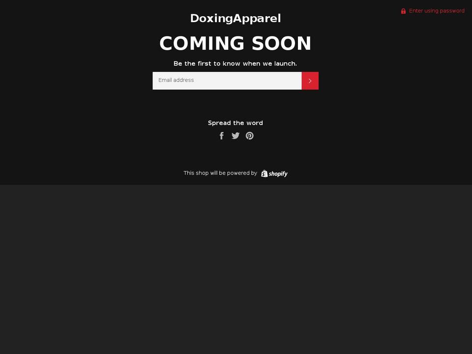 doxingapparel.com — Shopify storefront screenshot
