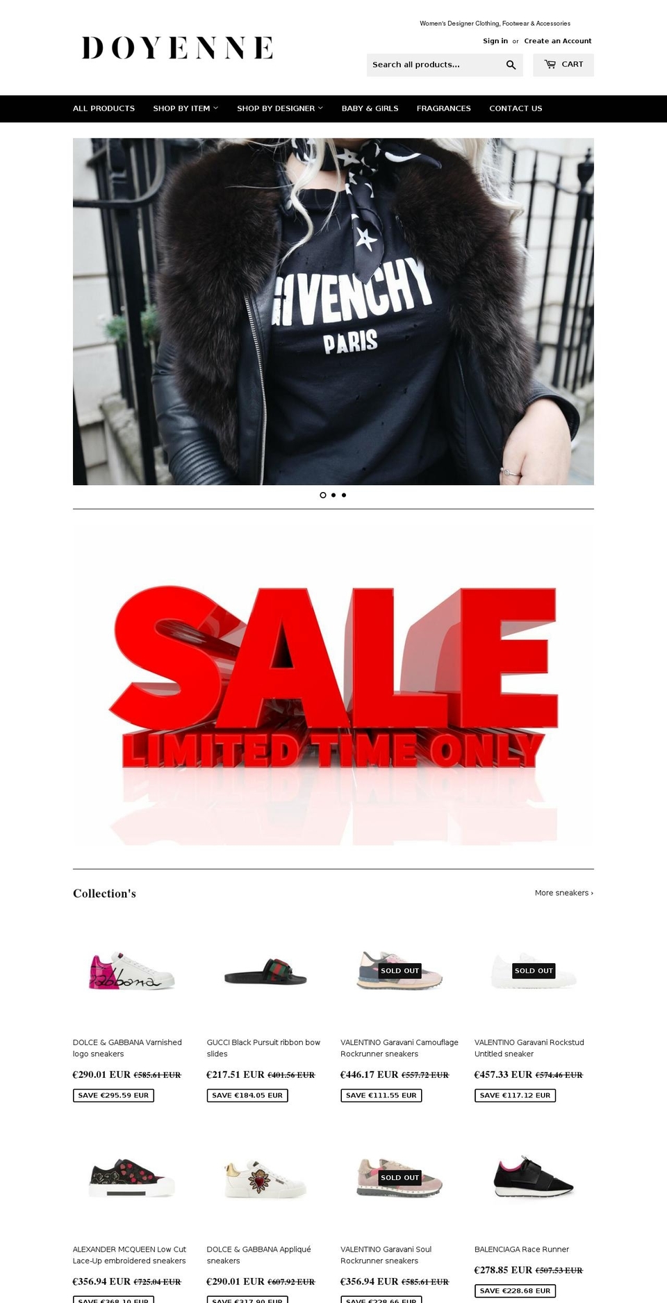 doyennefashion.com shopify website screenshot