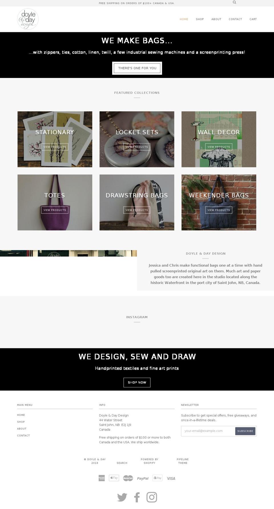Copy of Pipeline Shopify theme site example doyleandday.com
