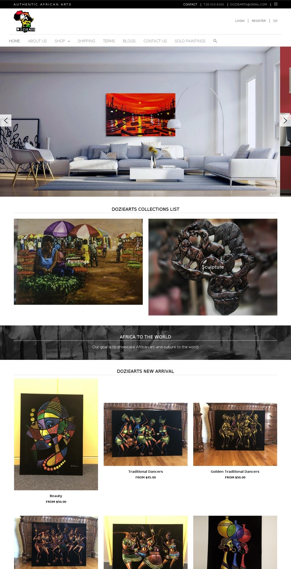 doziearts.com — Shopify storefront screenshot