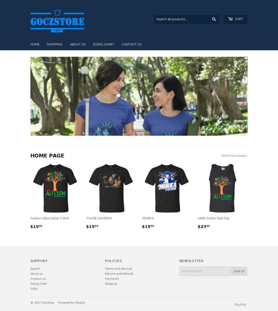 dozshop.com shopify website screenshot