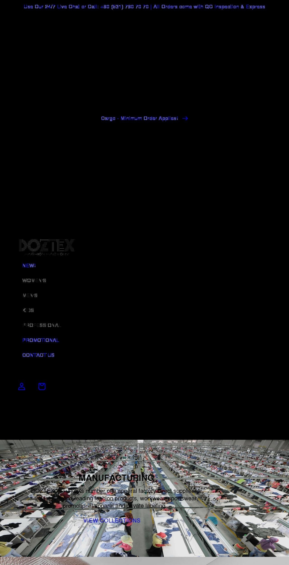 doztex.com shopify website screenshot