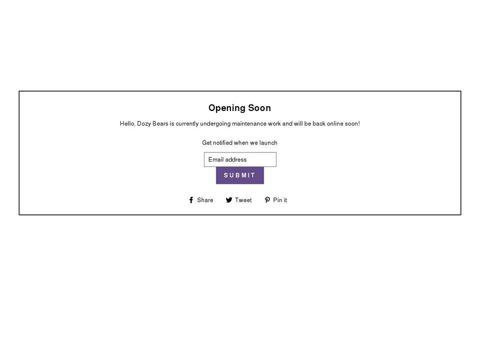 dozybears.com shopify website screenshot