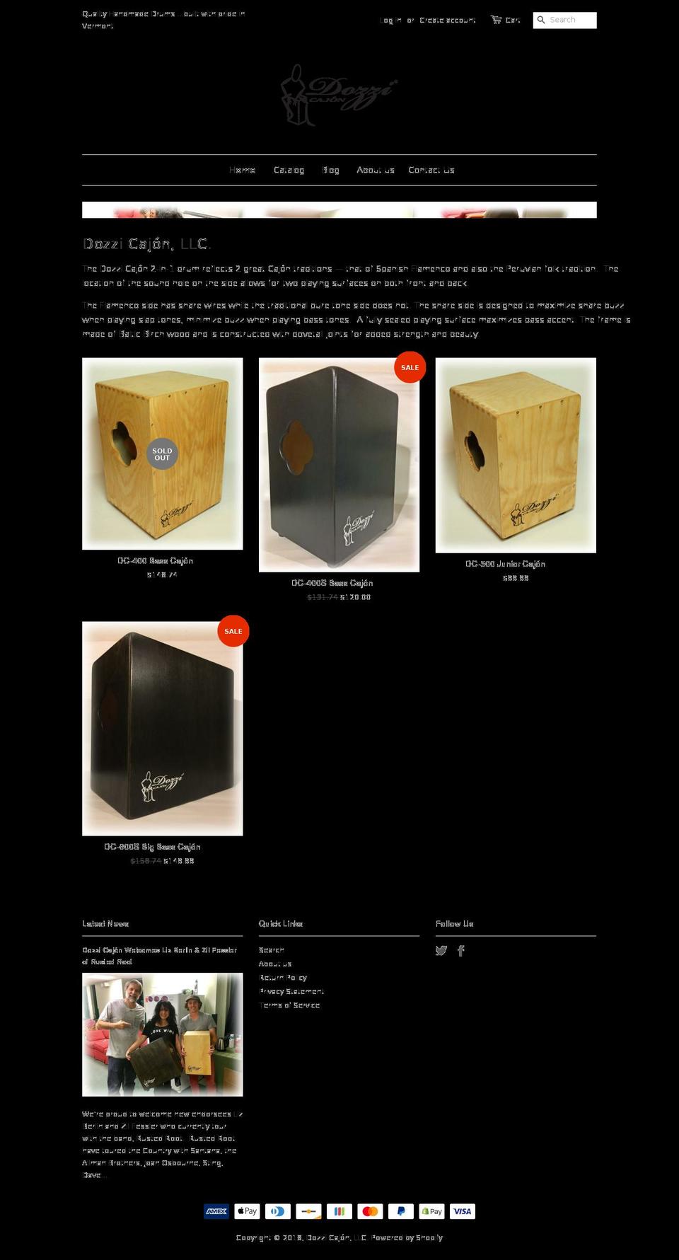 dozzi-cajon.com — Shopify storefront screenshot