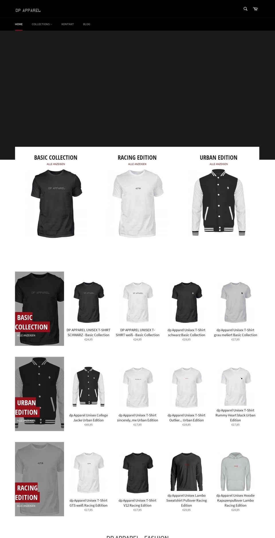 dpapparel.com — Shopify storefront screenshot