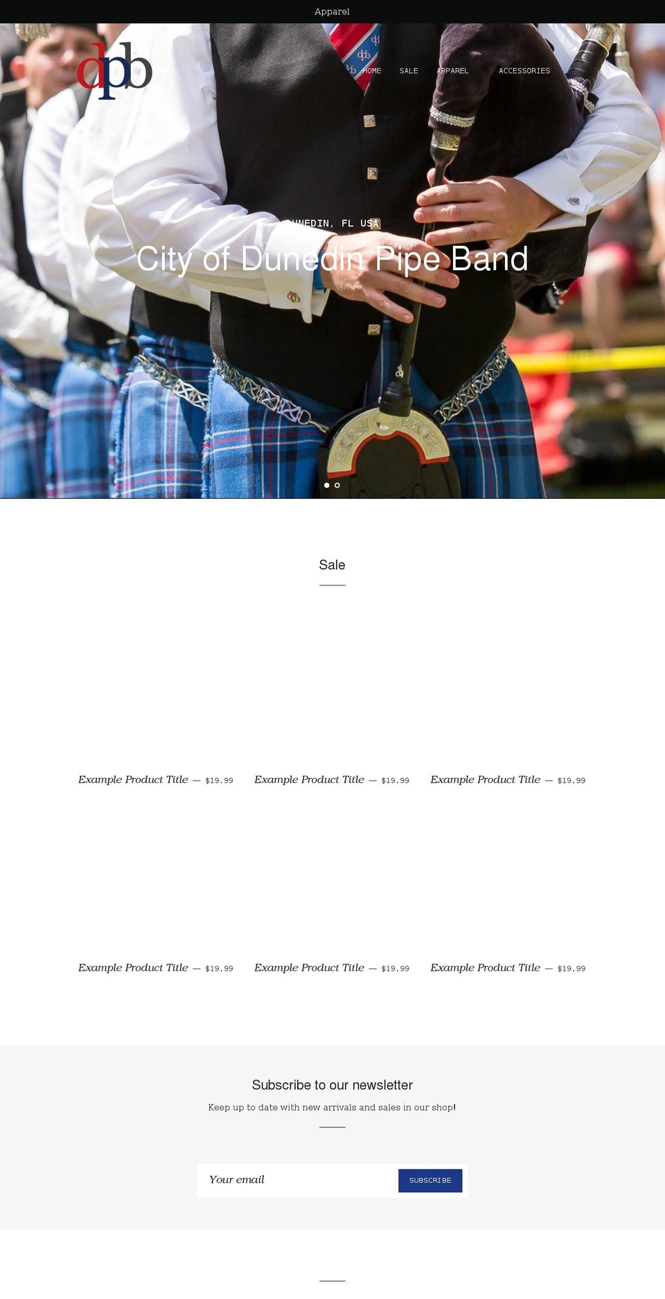 dpbmerch.com shopify website screenshot