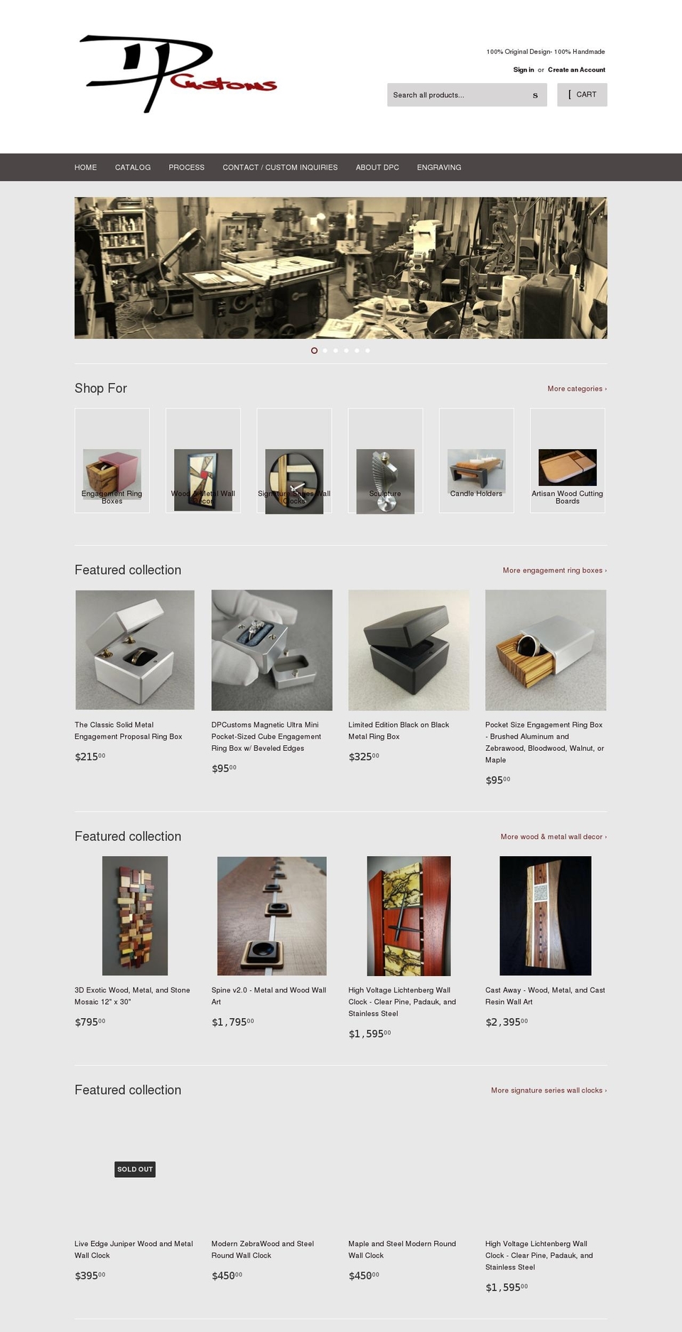 dpcustomworks.com shopify website screenshot