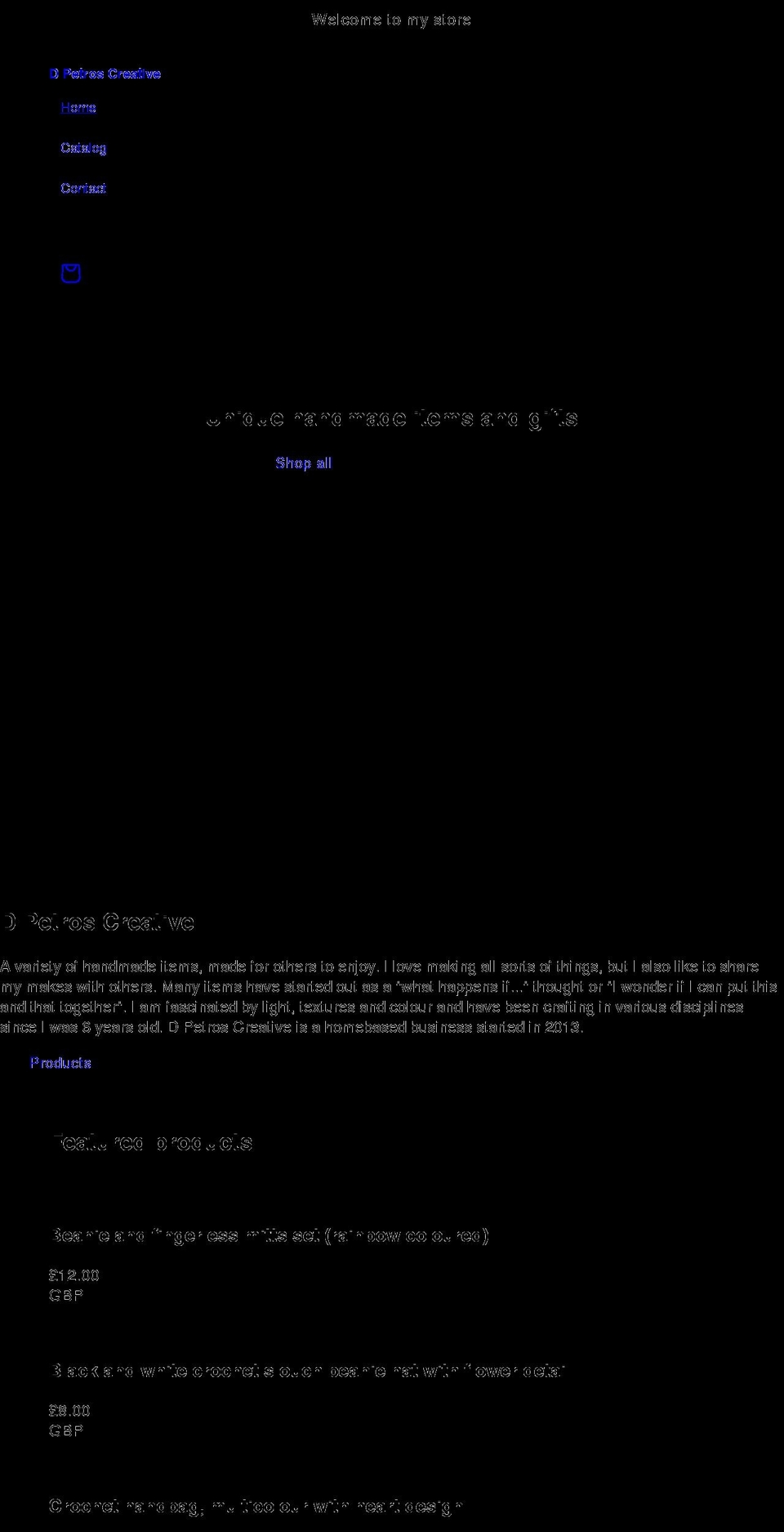 dpetroscreative.com shopify website screenshot
