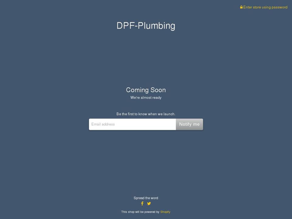 dpf-plumbing.com shopify website screenshot