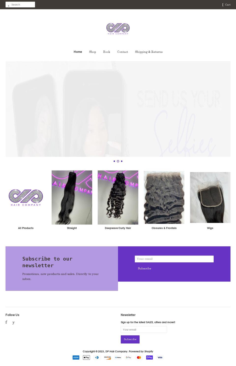 dphaircompany.com shopify website screenshot