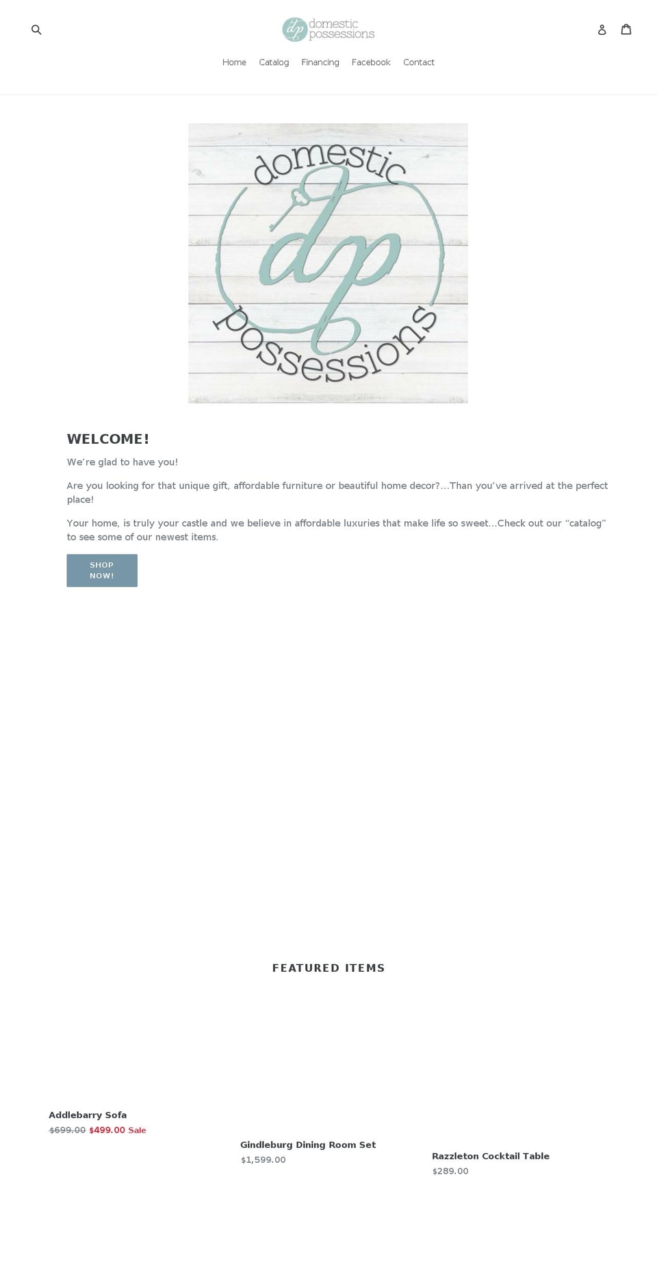 dphomestore.com — Shopify storefront screenshot