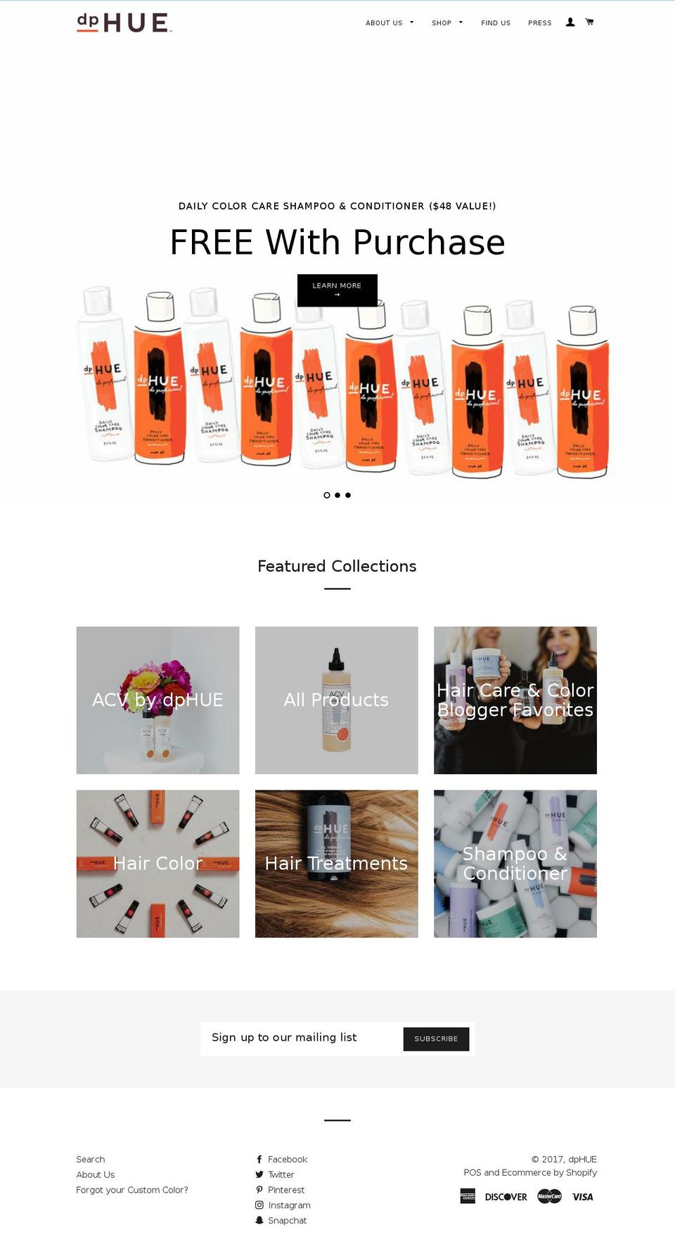 dphue.com shopify website screenshot