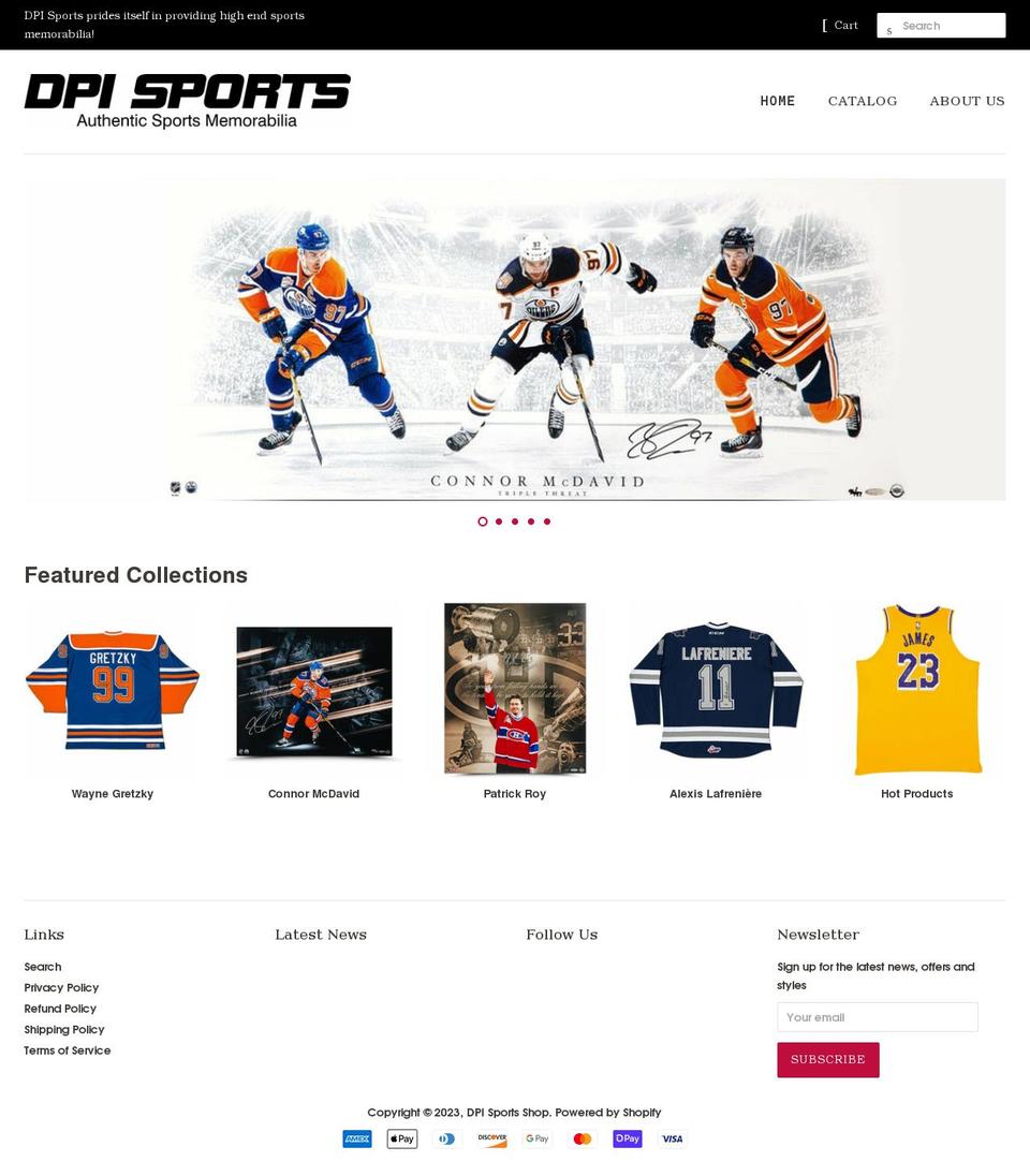 dpisportsshop.com shopify website screenshot