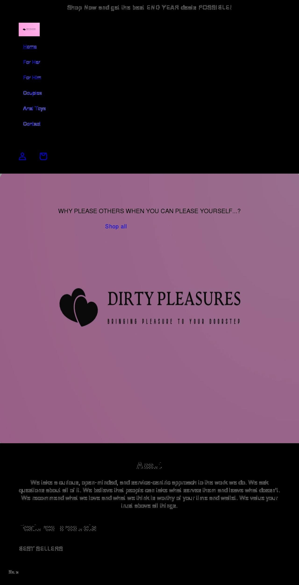 dpleasure.com shopify website screenshot