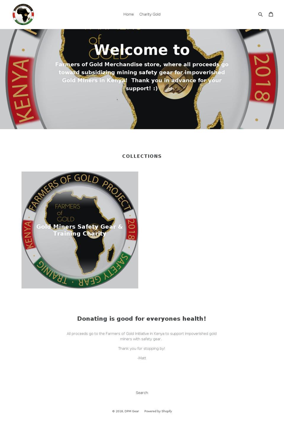 dpmclothing.com — Shopify storefront screenshot