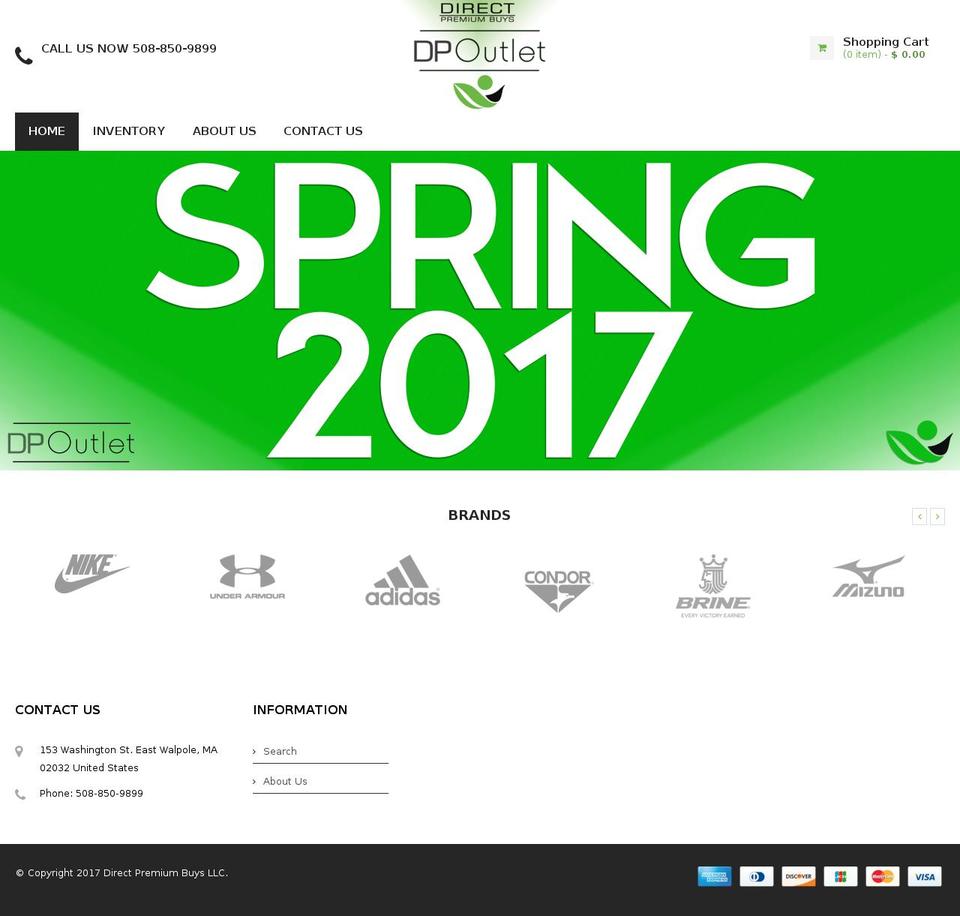 dpoutlet.com shopify website screenshot