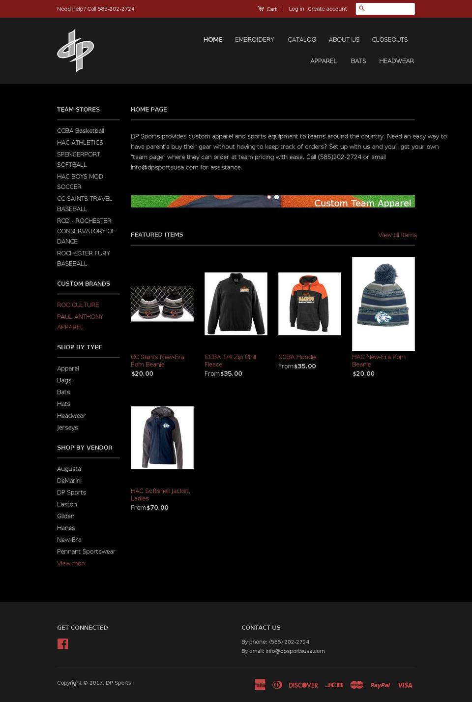 dpsportsusa.com shopify website screenshot
