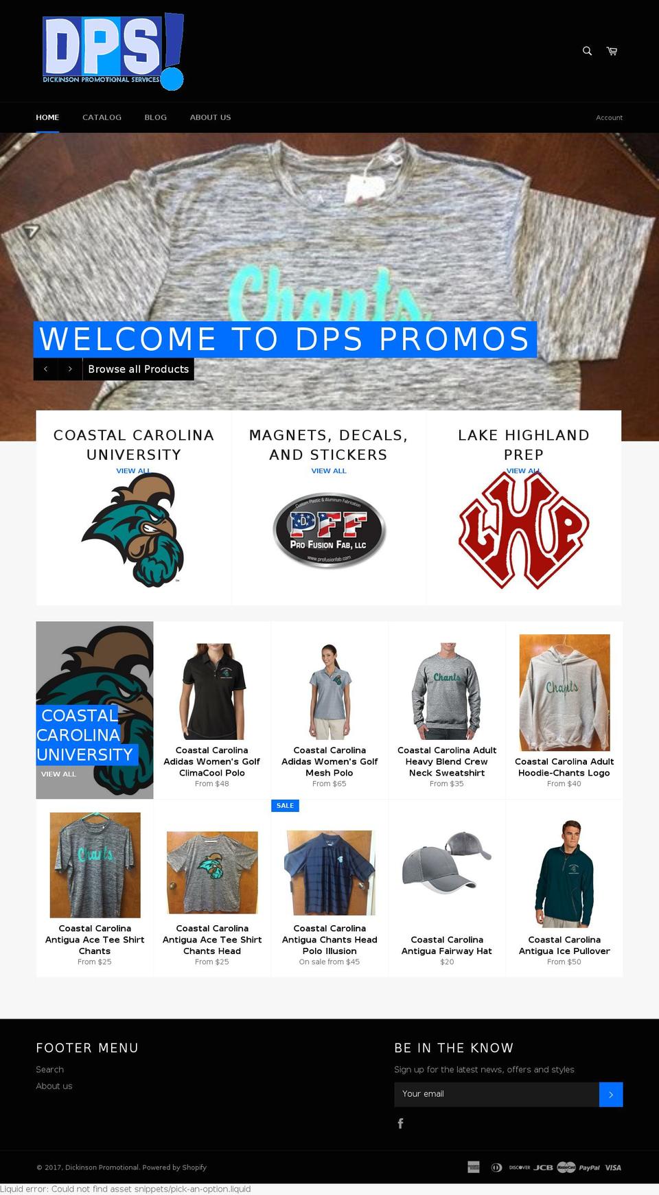 dpspromos.com shopify website screenshot