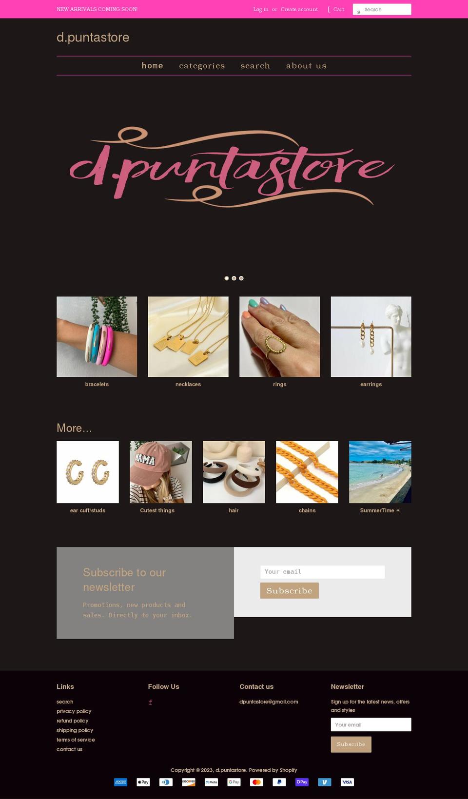 dpuntastore.com shopify website screenshot
