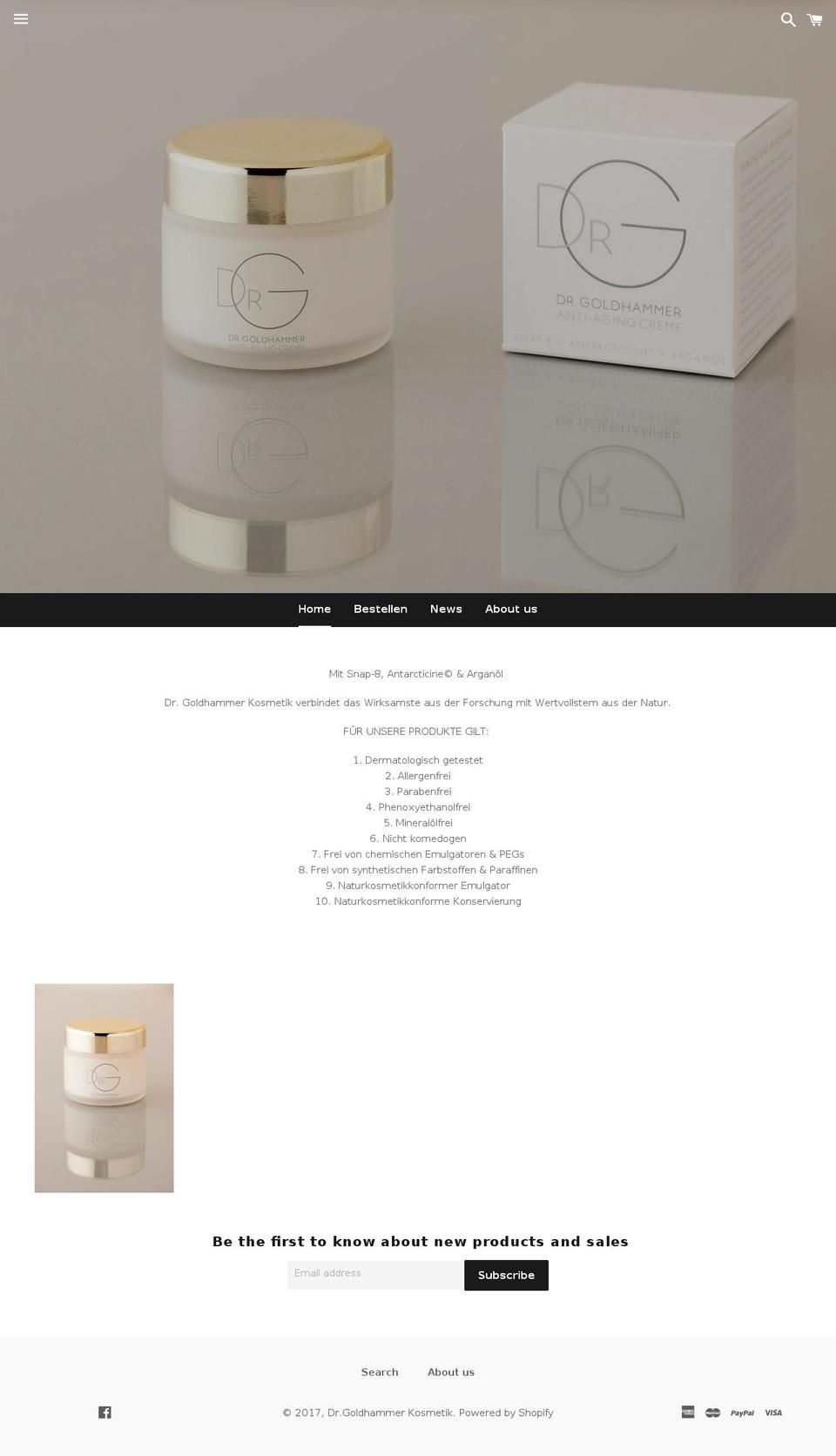 dr-goldhammer.com shopify website screenshot